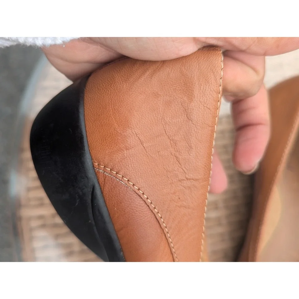 Quiet Luxury Brown Leather Ballet Flats Natural Soul Naturalizer 8.5 M